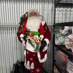 60” Tall Plush Santa Statue