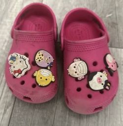 Pink Toddler Classic Crocs with Shoe Charms
