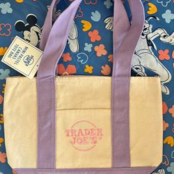 Lavender Trader Joe mini tote bag