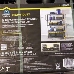 Project Source Heavy Duty 5-Tier Commander® Connect Ventilated Shelving Unit