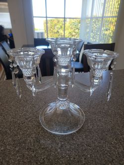 3 Candle Crystal Candelabra