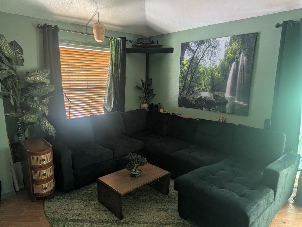 Black Sectional/Sleeper Sofa Couch