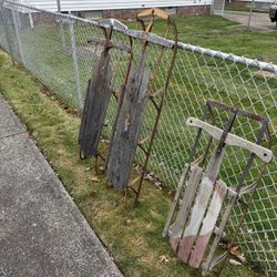 3 Sleds For Crafting Or Display 