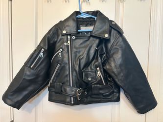 Innosense faux Black leather Biker Style jacket childrens 5T