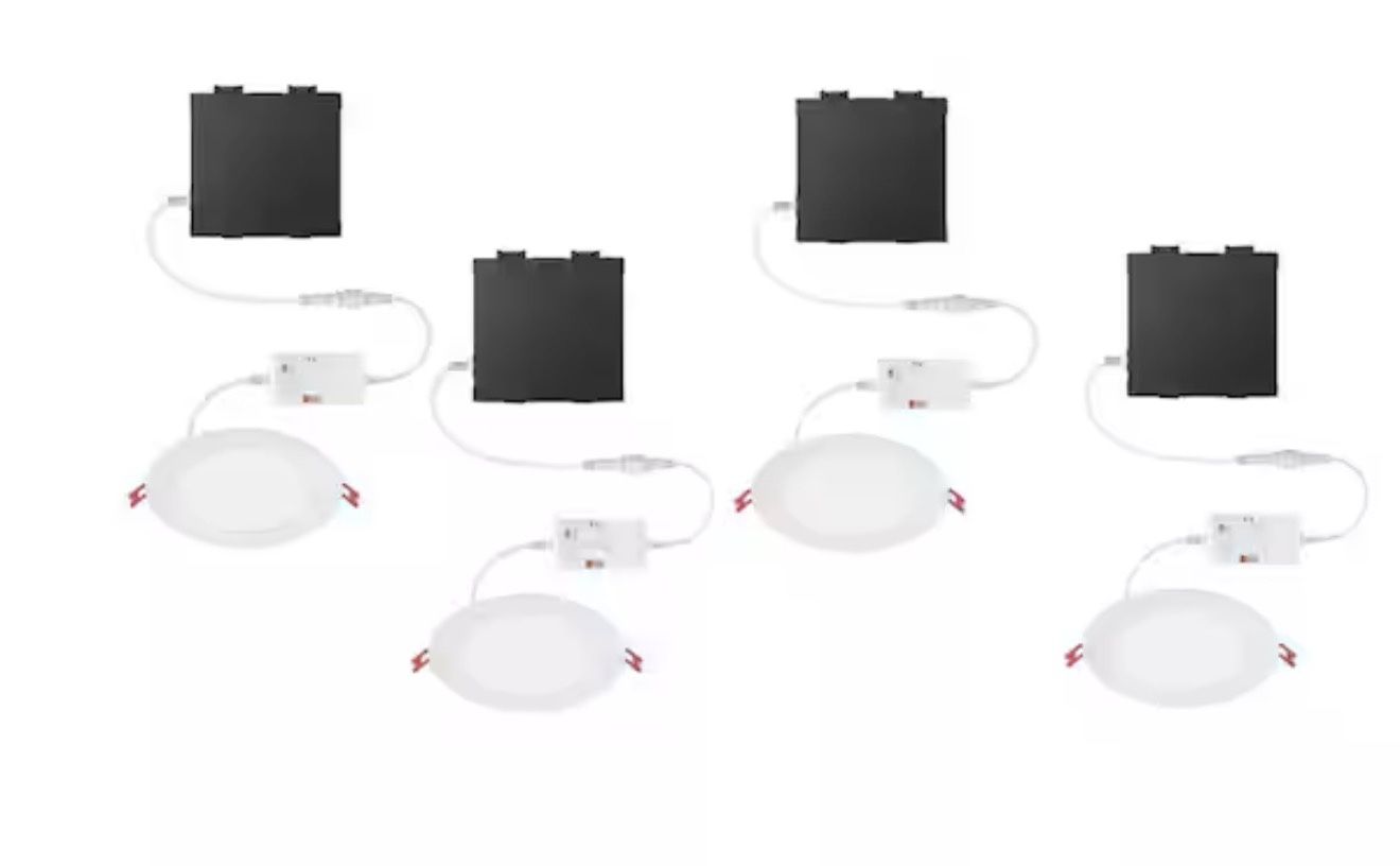 6 in. LED DuoBright, 3-Level Lumen Select, Ultraslim Canless Recessed Light, Adjustable CCT (4-Pack)