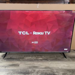 TCL 50” Roku Smart TV 4K HDR UHD “New Condition, Plastic Still Installed” With Remote Control $140 Firm On Price
