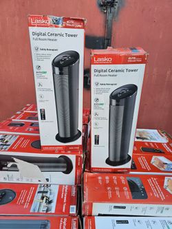 GET READY FOR THIS WINTER LASKO HEATERS CERAMIC TOWER ECONOMIC ENERGY SAVER INCLUDING REMOTE CONTROL FOR FULL SIZE ROOM IF SOMEBODY INTERESTED PLEASE
