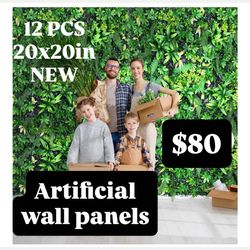 Backdrop Artificial Grass Wall Panels 20"x20"(12pcs), Hedge Green Wall Decor Backdrop, UV-Anti Fake Greenery Plant Wall Boxwood Panels for Privacy Fen
