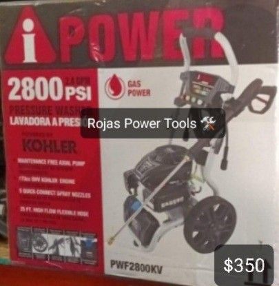 IPOWER 2800PSI 2.4GPM PRESSURE WASHER POWERED BY KOHLER 