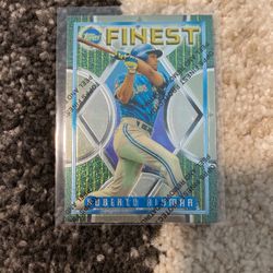 1995 Topps Finest REFRACTOR PARALLEL with peel Roberto Alomar Blue Jays #137