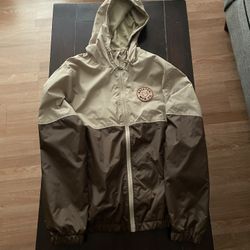 Beige & Brown Windbreaker Jacket