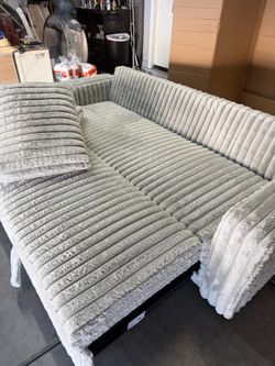 Jumbo Corduroy Fabric Sofa Convertible To Bed