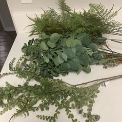 Various Faux Greenery and Flowers