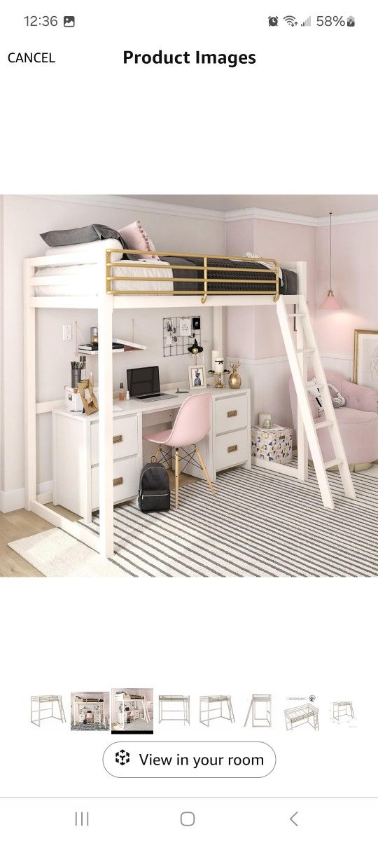 LITTLE SEEDS MONARCH HILL TWIN METAL LOFT BED