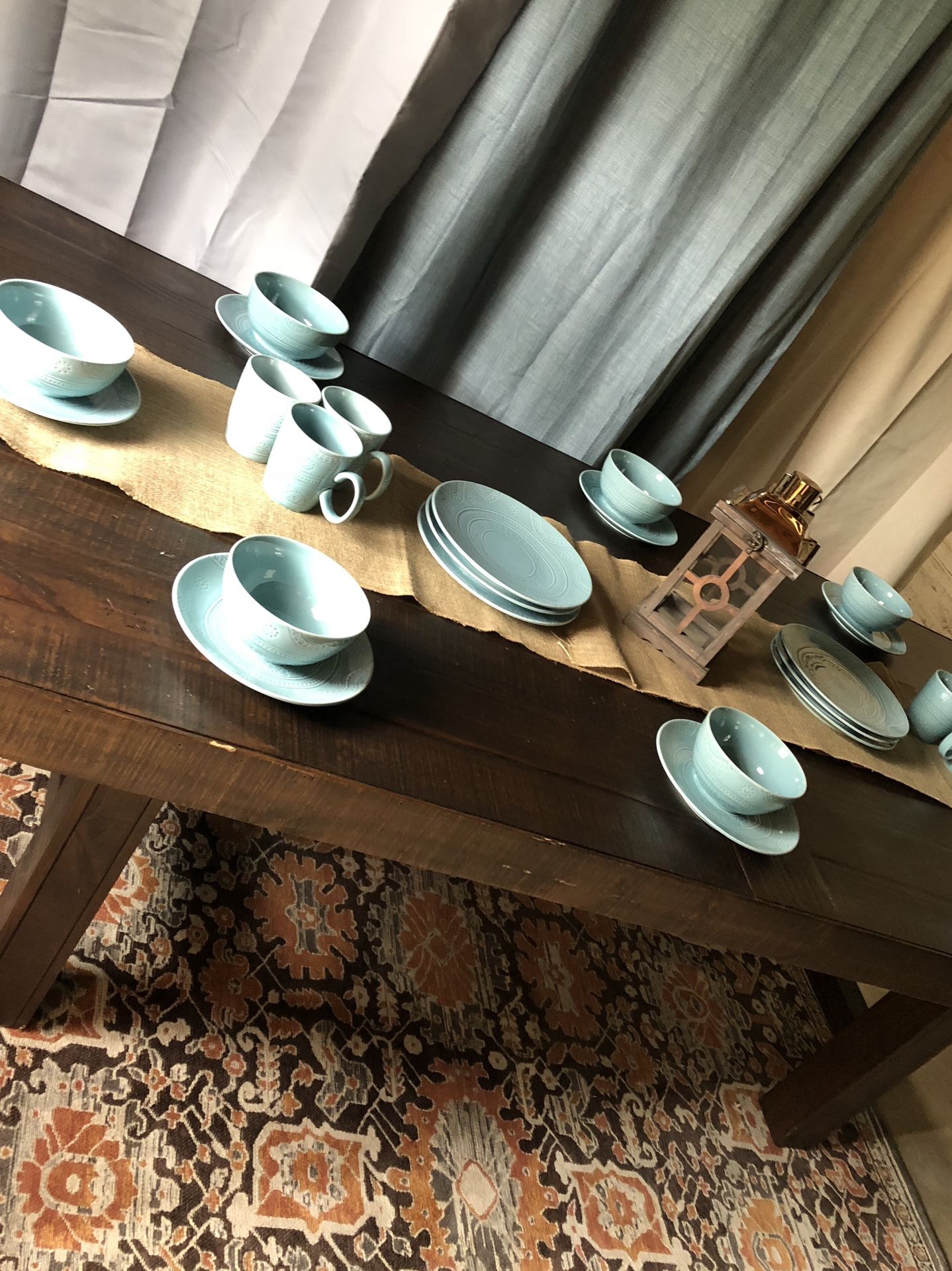 Large farmhouse style dining table