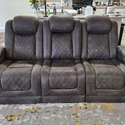 Power Recliner Sofa With Adjustable Headrest