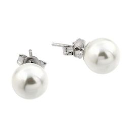 Elegant 8mm Synthetic Pearl Earrings ❤