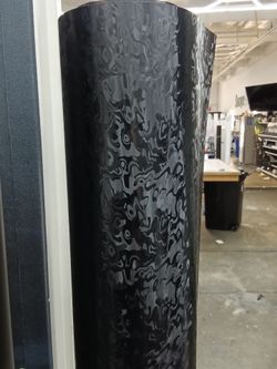 Satin Damascus black vinyl wrap by the yard