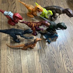 C Lot Of 20 Assorted Plastic Dinosaur Toy Figures Various Sizes