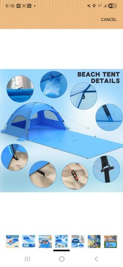 OAOA Innovation Waterproof Sandproof UV Beach Tent Blue 2200x1520mm