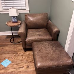 Leather Chair And Ottoman