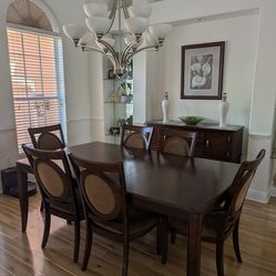 Dining Room Table and Chairs with side Table