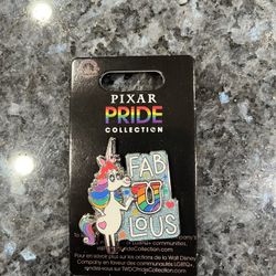Disney Parks Rainbow Pride Unicorn Fabulous Pin.  Brand New On Original Card 
