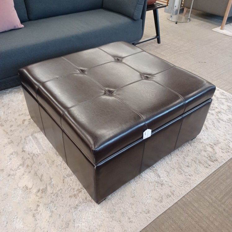 Espresso Square Storage Ottoman