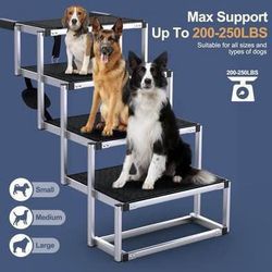 Sale! New Extra Wide Dog Stairs for Large Dogs, Foldable for Car w/ Non-Slip Surface,4 Steps