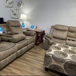 NEW 2PC Reclinable Sofá USB LIQUIDATION. !!! Nuevos Sofas Dos piezas Reclinables 