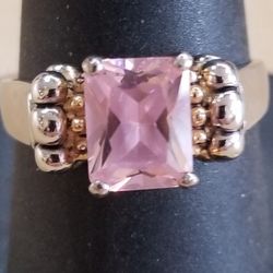 Sterling Silver Ring With 14kt. Accents 