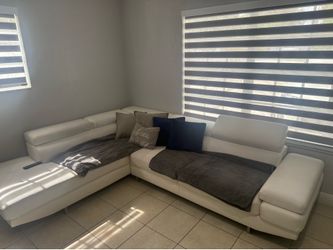 White L-shaped sofa