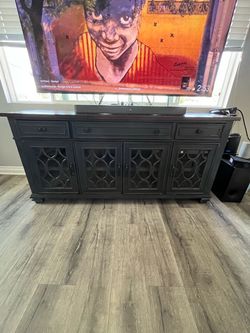 Wood TV Console Cabinet with Doors