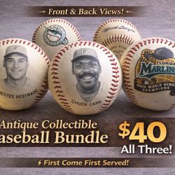 Vintage Florida Marlins Collectible Baseball Bundle (4 Balls)