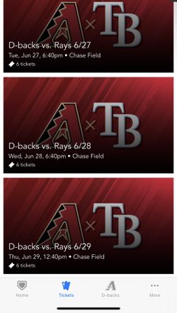 Dbacks Vs Rays 6/27 - 6/29