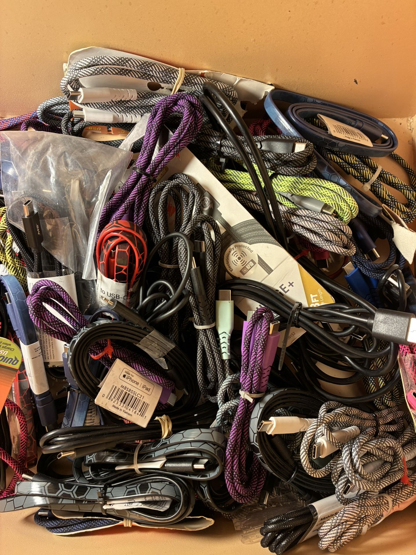Lot of 75 USB-C Type-C Fast Charging Cables Wholesale Bundle