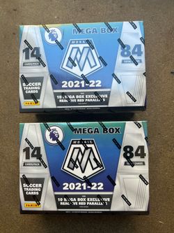 2021-22 Panini Mosaic Premier League Soccer Trading Cards Mega Box SEALED