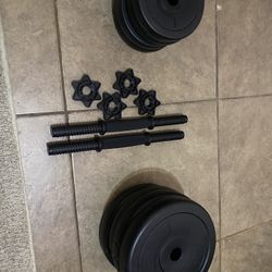 Elegainz Adjustable Vinyl Dumbbell Set - Black, 40lb (Pair 2x20lb)