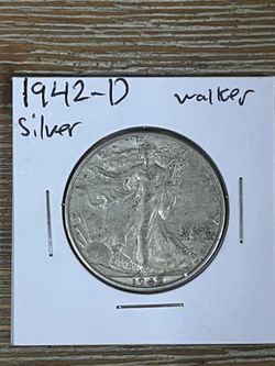 Walking silver half dollar 1942-D coin XF