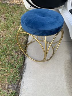 Navy Blue Vanity Stool