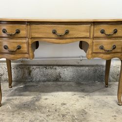      Makeup Table, Vanity with Mirror and 2 side drawers’ era 1940’s - 1950’s Solid Wood. Solid White ASH Wood