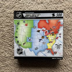 NHL League Hockey Map - 500 Piece Jigsaw Puzzle by MasterPieces