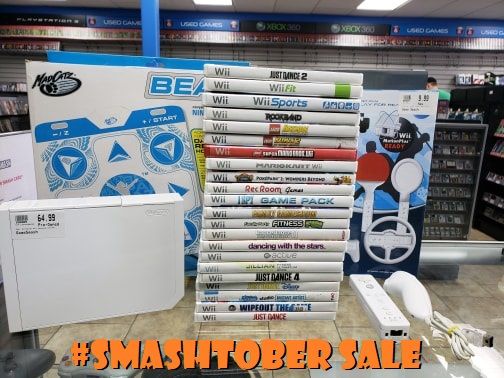 Nintendo Wii consoles are 50% off all day. Wii Games are buy 3 get one free. Games start at just $2.99 each