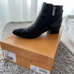 Used - Black Croc Booties - UNISA
