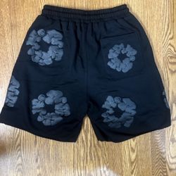 Denim Tears Shorts Black On Black Puff Print Size L