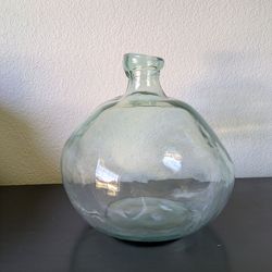 10"Wx14"H Recycled Thick Glass Vase from Spain