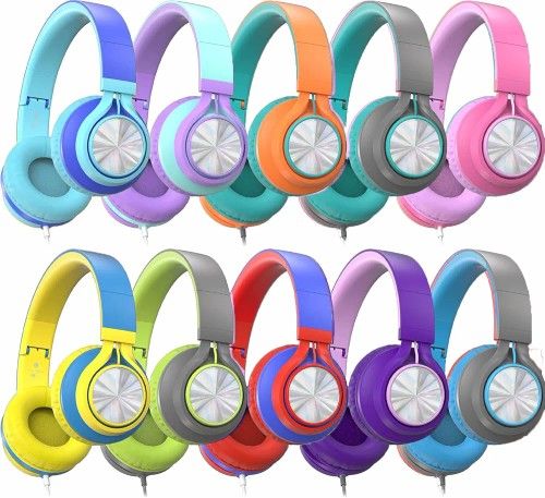 Headphones for kids and Classroom, 10PACK Durable Wired School Headphones for Students with Microphone for Chromebook, Laptop, Tablet, cellphones