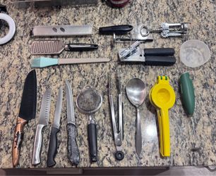 17-Piece Kitchen Utensil & Knife Lot – KitchenAid, Graters, Citrus Press & More