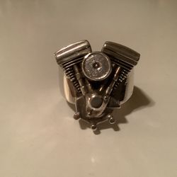 Harley-Davidson Evolution Engine Sterling Silver Men’s Ring : Size 10.5