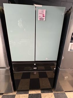 French Door Refrigerator Mint Green Glass Panel